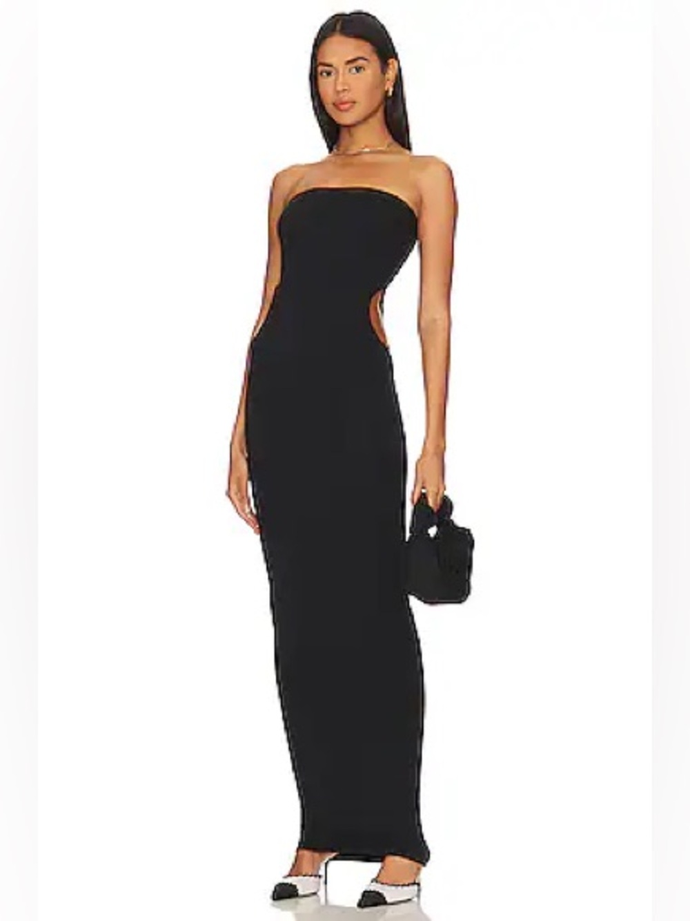 Wolford Fatal Cut Out Black Convertible Midi Dress Revolve